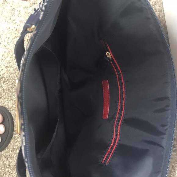 Tommy Hilfiger Blue/Alpaca Eve II Monogram Sachel Purse - Picture 10 of 11